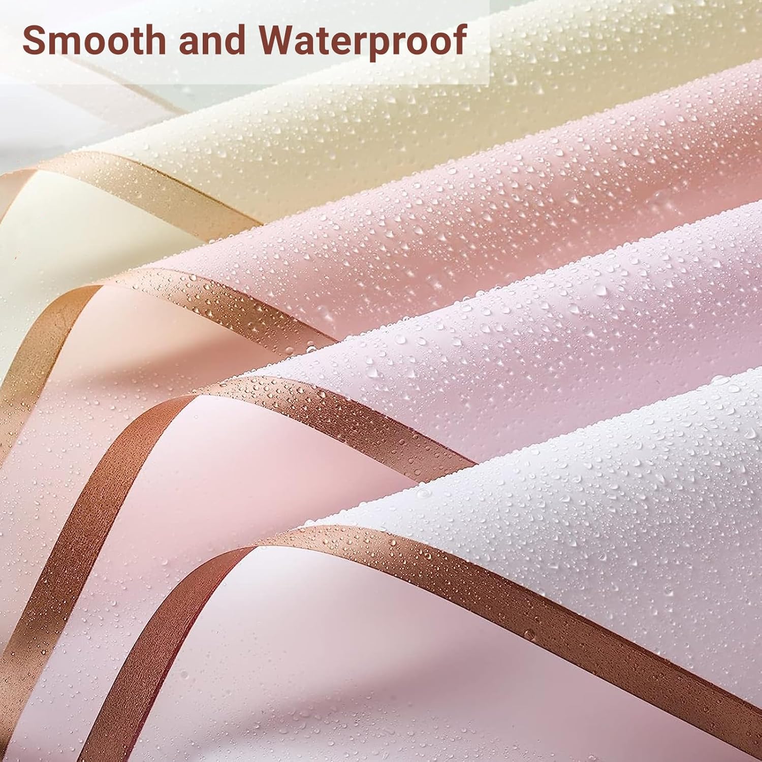 Papier cellophane avec bordure dorée - 20 feuilles