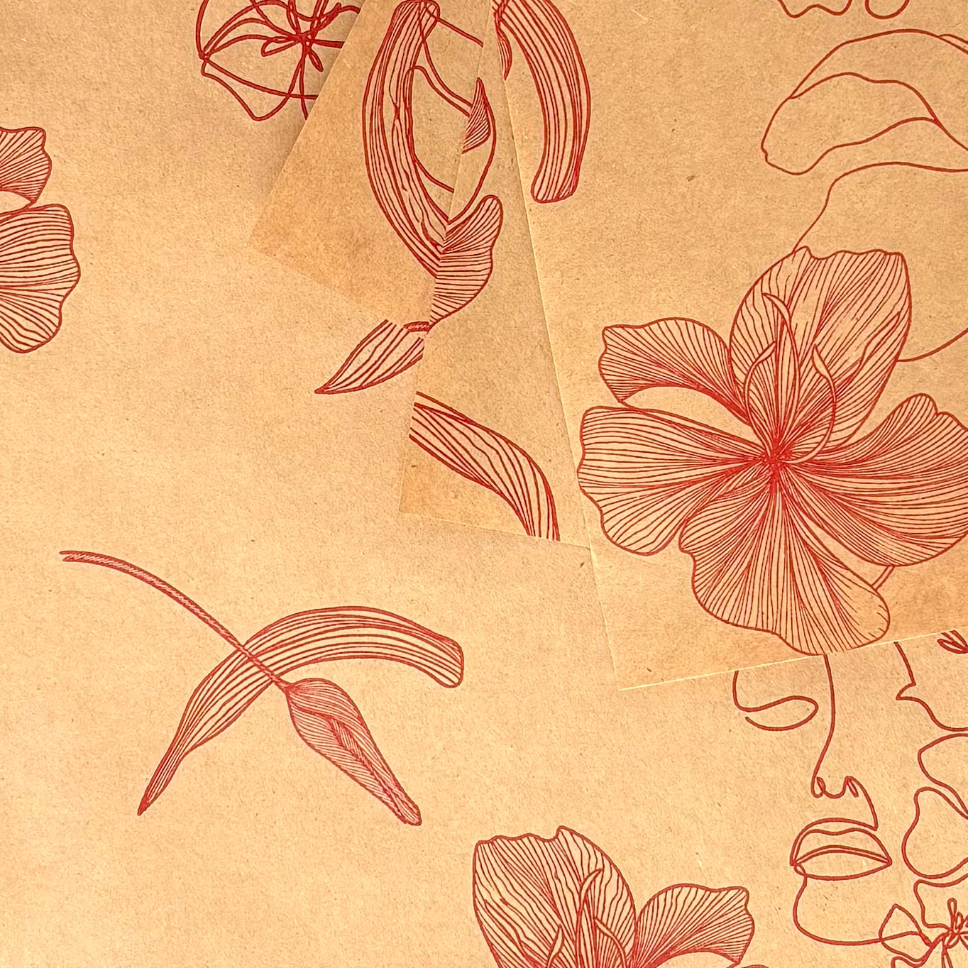Kraft Red Printed Sheets
