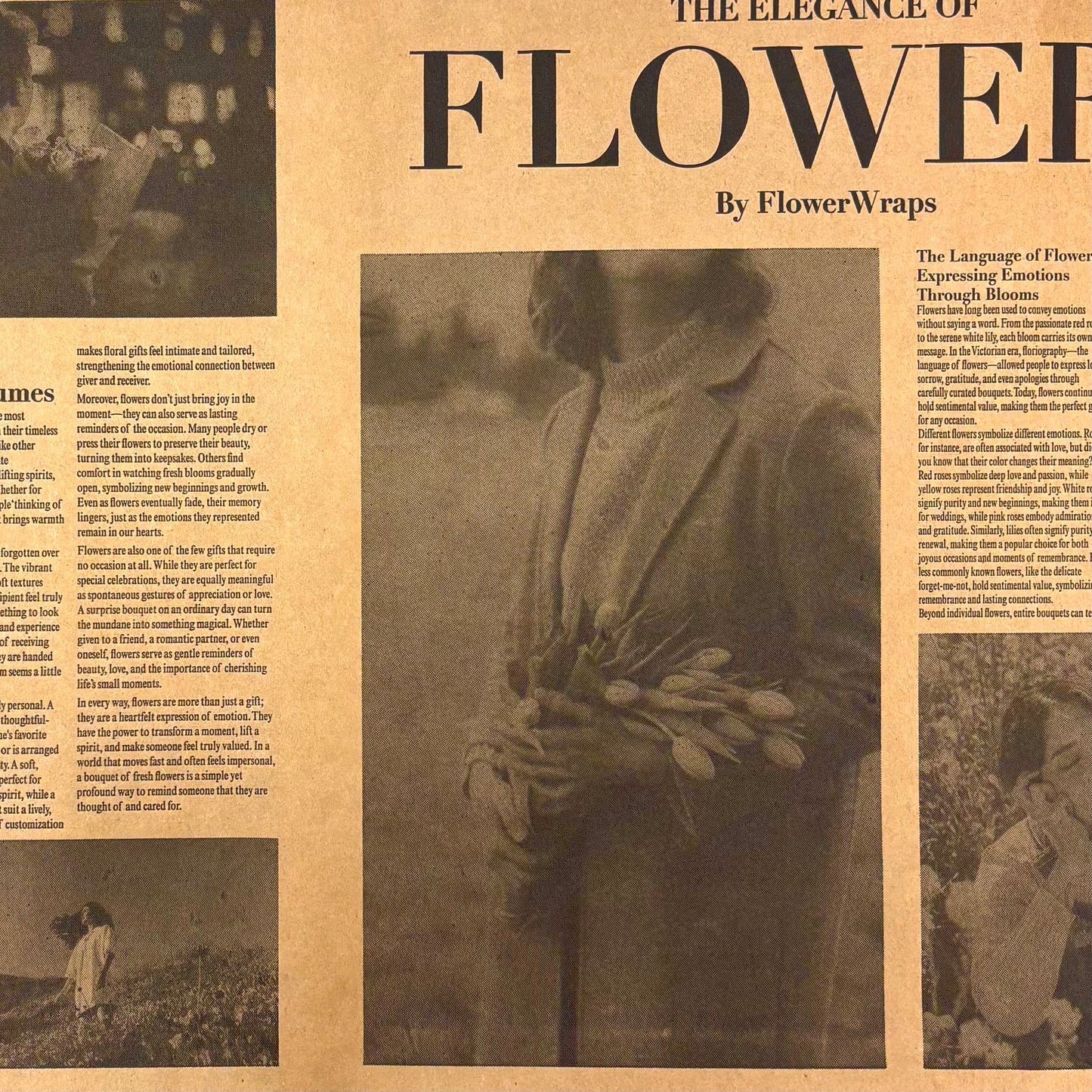 Feuilles de bouquet de magazines