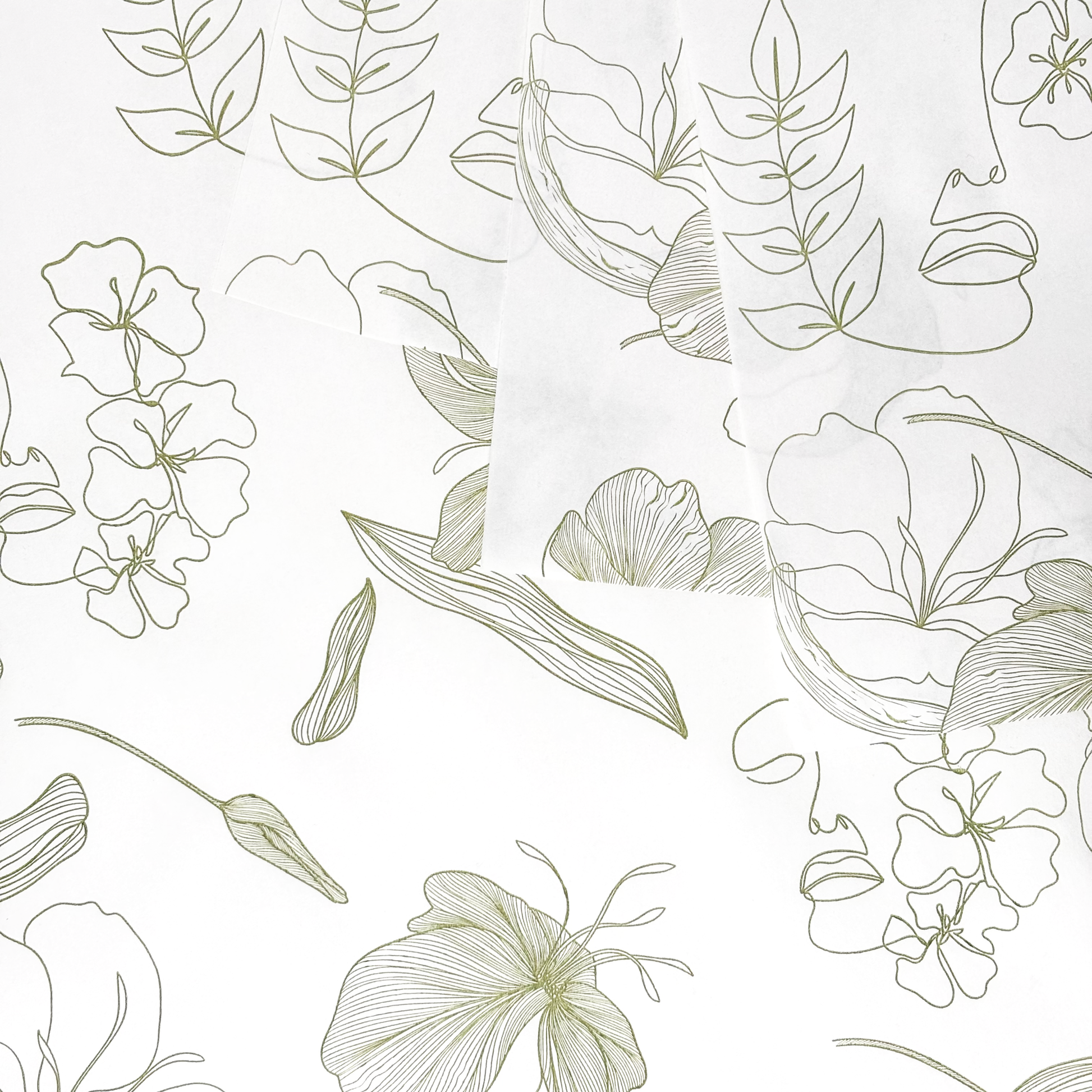 White Green Printed Sheets