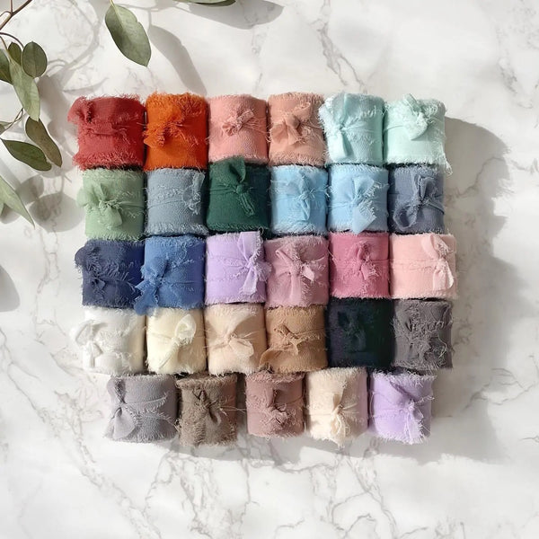Chiffon Ribbon with Frayed Edge