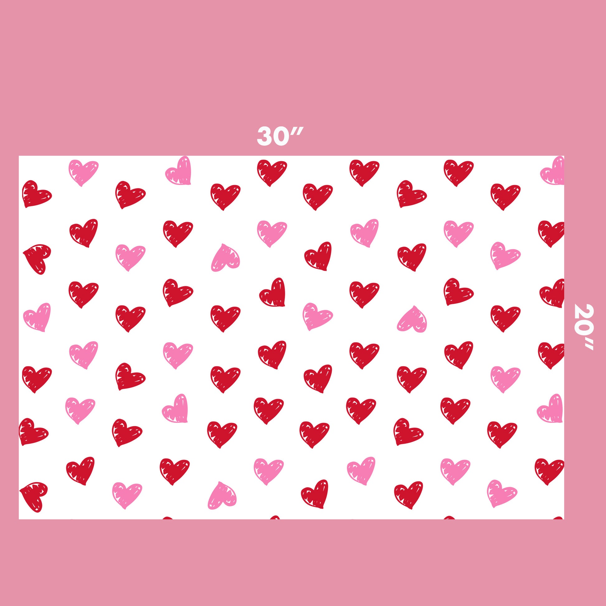 Doodle Hearts Print Sheets - White Kraft