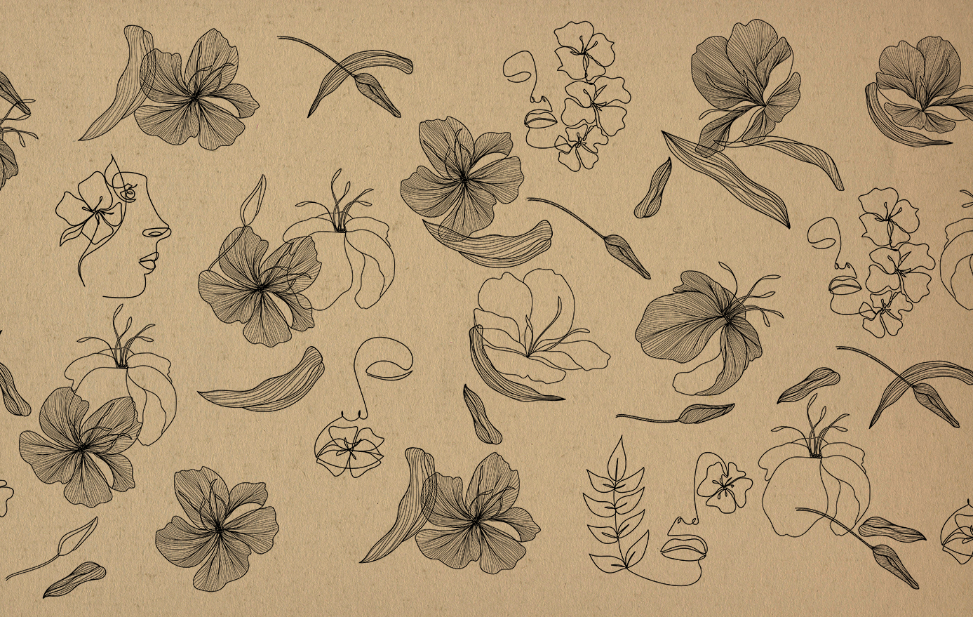 Feuilles Kraft noires imprimées