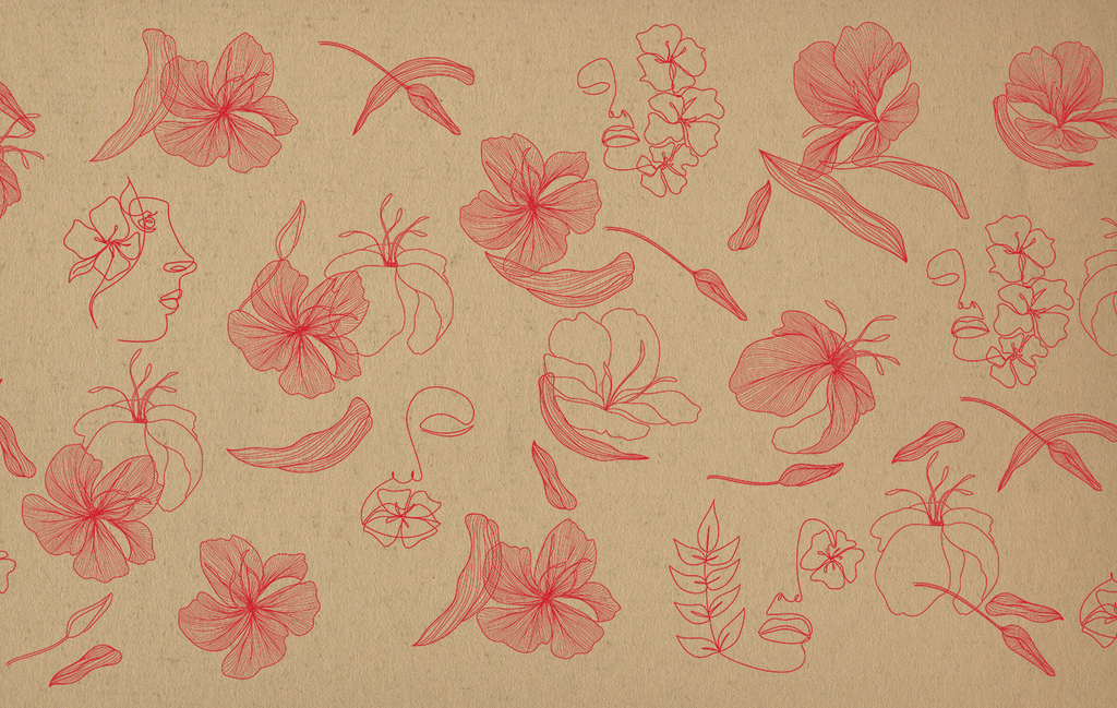 Rouleau de papier kraft rouge imprimé