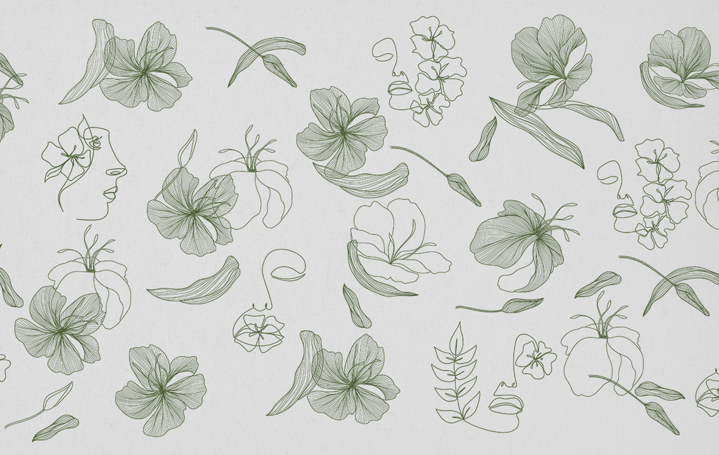 White Green Printed Roll