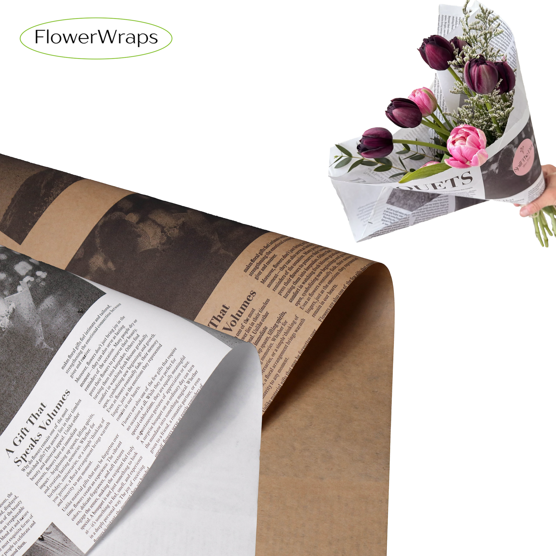 Feuilles de bouquet de magazines