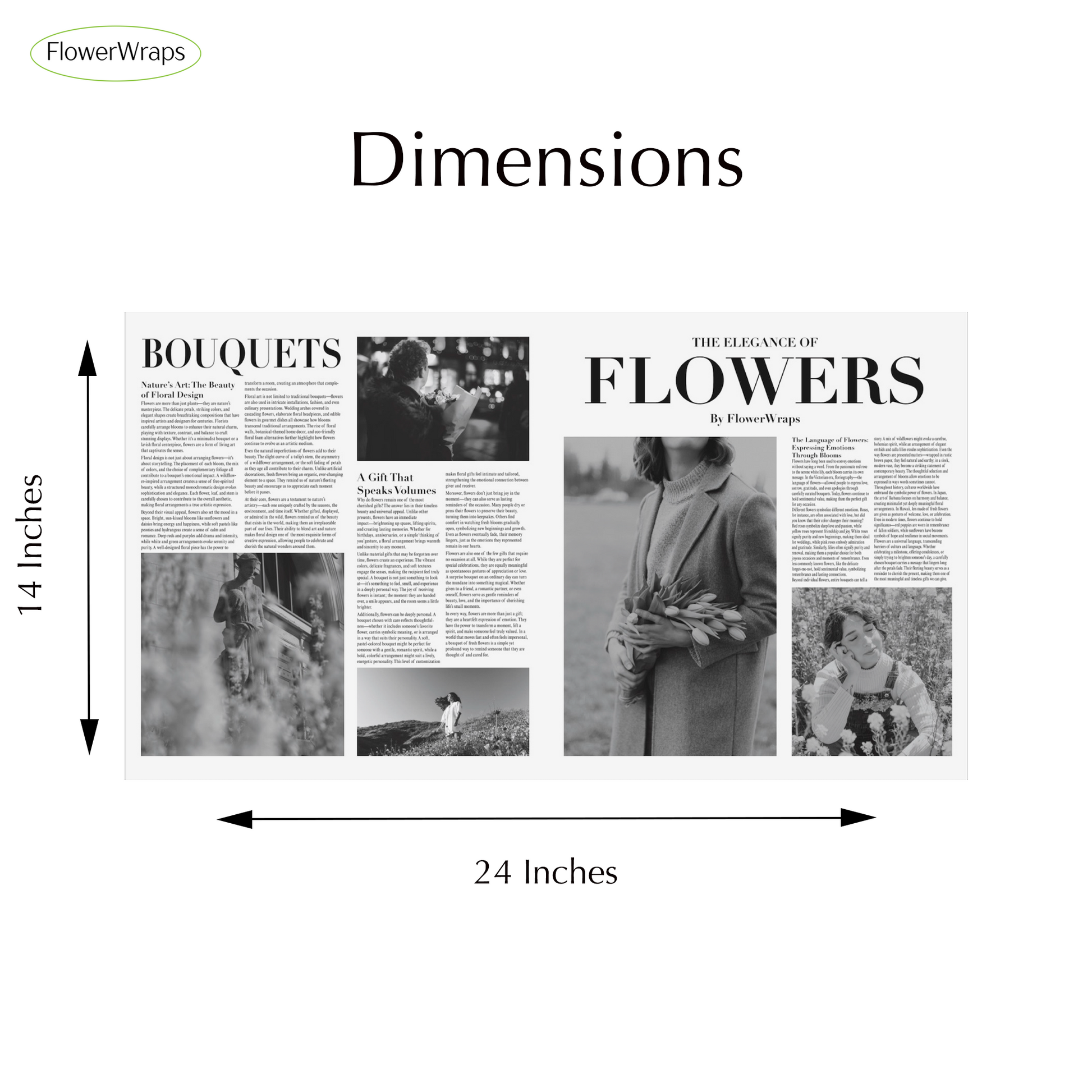 Feuilles de bouquet de magazines