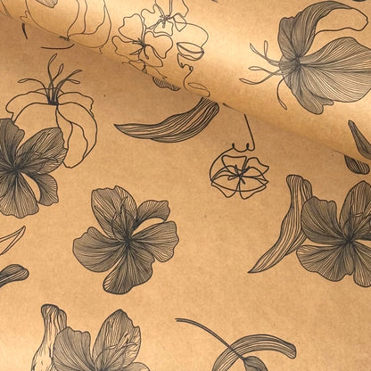 Kraft Black Printed Roll