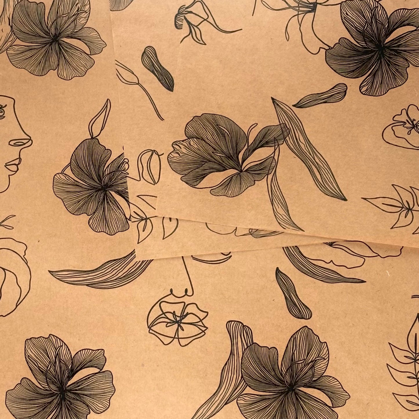 Kraft Black Printed Sheets