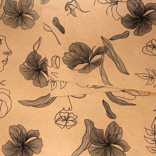 Kraft Black Printed Sheets