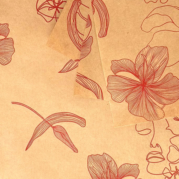 Kraft Red Printed Sheets