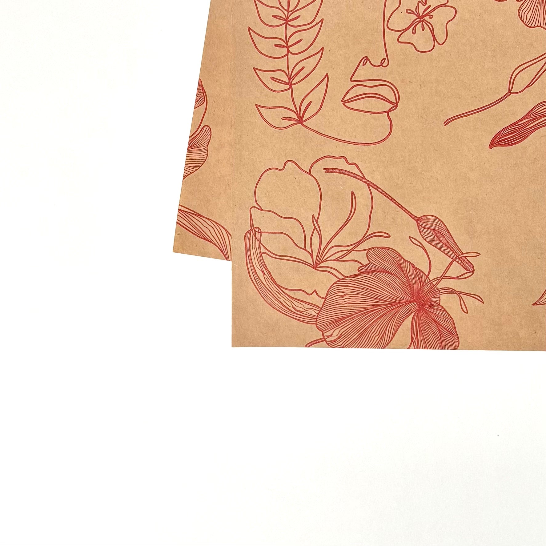 Feuilles imprimées Kraft rouges