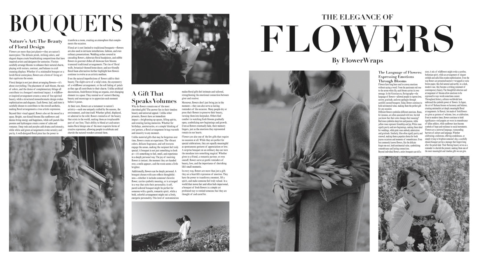 Feuilles de bouquet de magazines