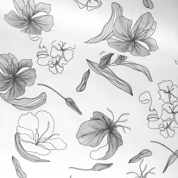 White Black Printed Roll