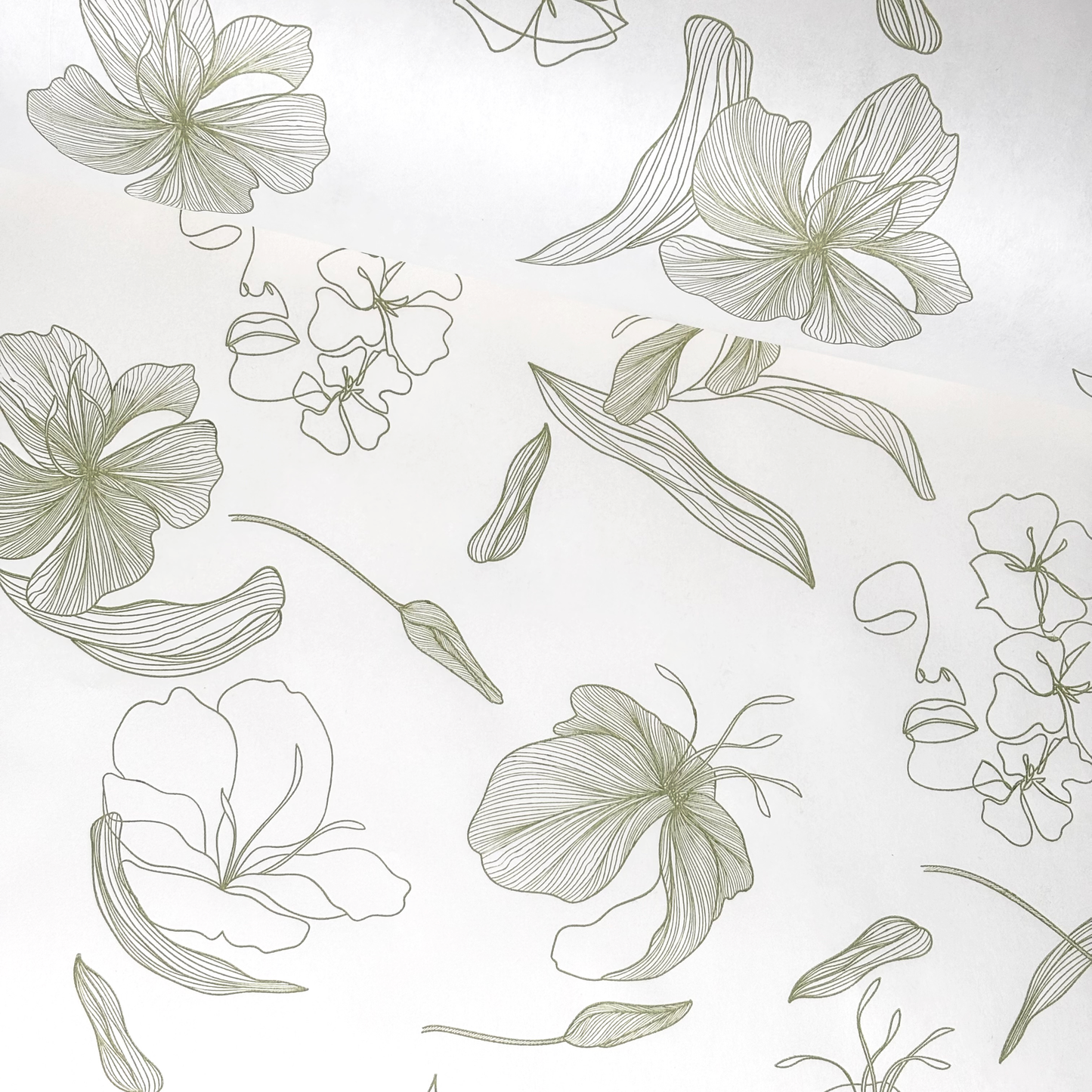 White Green Printed Roll