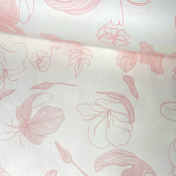 White Pink Printed Roll