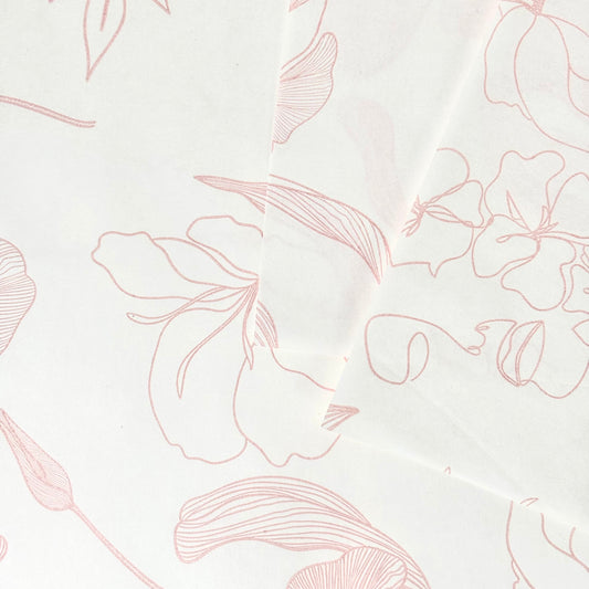 Draps imprimés blancs et roses