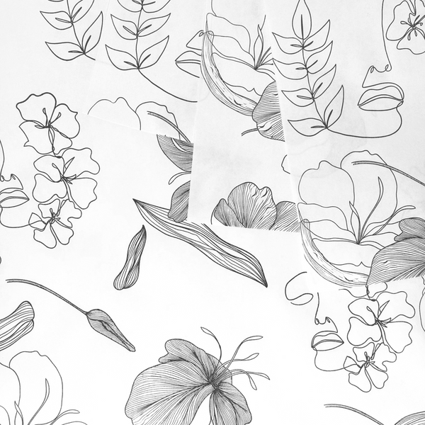 White Black Printed Sheets