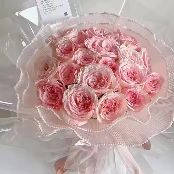 Wavy Pearl Edge Ruffle Mesh