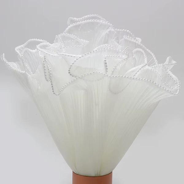 Wavy Pearl Edge Ruffle Mesh