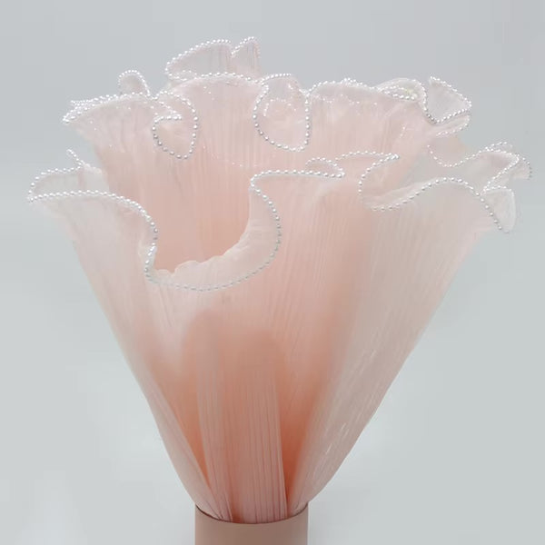 Wavy Pearl Edge Ruffle Mesh