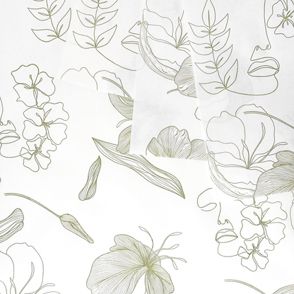 White Green Printed Sheets