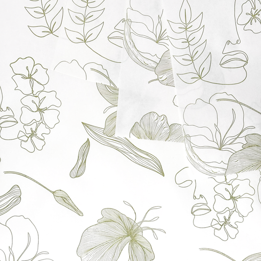White Green Printed Sheets